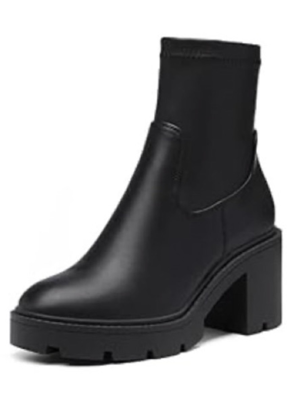 Dream Pairs Black Chunky Platform Block Heel Ankle Boots